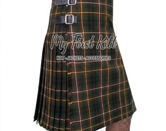 Buchanan Hunting Tartan 8 Yard Scottish Kilt for Men - Custom Made - Highlander Traditional Kilt - 16 Oz Tartan Kilt - Made to Order
