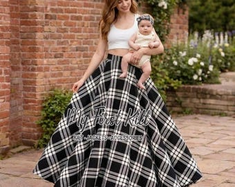 Schottischer Tartan Maxi Rock für Frauen - Voller Länge Damen Tartan Maxi Tellerrock - Traditioneller Langer Damenrock - 70+ Clan Tartans