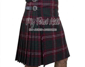 Crawford Tartan Schottischer Kilt für Männer - Highlander Traditioneller Kilt - Hergestellt auf Bestellung - Premium Handgemachter Kilt - 16 Oz Tartan Kilt
