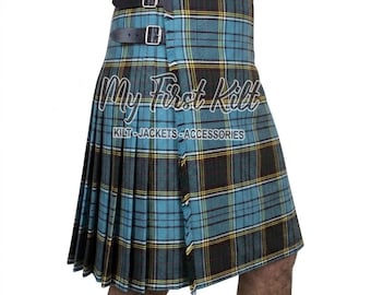 Clan Anderson Tartan 8 Yard Scottish Kilt for Men - Lightweight Highland Games Sport Kilt - Custom Made - Traditional Highlander Kilt