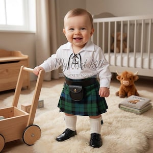 Handgjord skotsk babykilt - Tartanplädkläder - Småbarns Highlandkilt - Babykjol - Weedingkilt - Handgjord kilt - Babykilt för pojkar