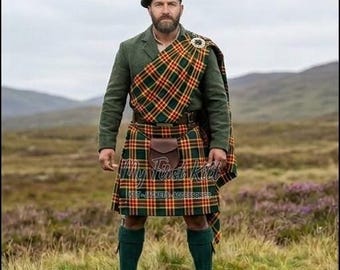 Schottischer Kilt für Herren - Traditioneller Kilt aus dem 16.Jahrhundert für Herren - Erhältlich in über 80 Tartans