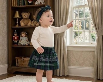Schottischer Tartanrock für Baby-Mädchen - Traditioneller Tartanrock für Kinder - Feste und Feiern Geschenk - Highland maßgeschneiderte Baby-karierte Röcke