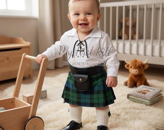 Handgefertigter Schottischer Baby Kilt - Schottenkaro Kleidung - Kleinkind Highland Kilt - Baby Rock - Handgemachter Kilt - Baby Junge Kilt
