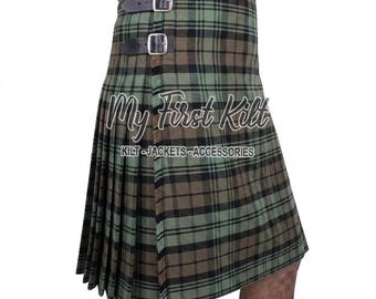 Black Watch Weathered Tartan 8 Yard Kilt for Men - Scottish Highland Kilt - Custom Made Wedding Kilt - Custom Fit Wedding & Formal Wear
