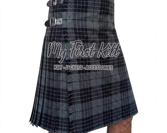 Grey Watch Tartan Kilt - 8 Yard Scottish Highland Kilt for Men - Custom Made Wedding Kilt - Handmade Traditional Highland Wear Kilt