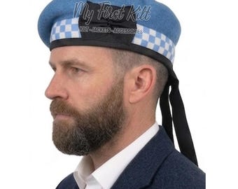 Schottische Balmoral Mütze/Kappe aus 100% Wolle - Schottische Balmoral Mütze - 100% Wolle - Kilt Mütze - Kilt Mütze