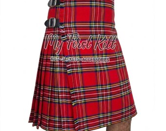 Royal Stewart Tartan Scottish 8 Yard Kilt - Highland Games Kilt - 13 Oz Tartan Kilts for Men - Made to Order - Premium Handmade Kilt
