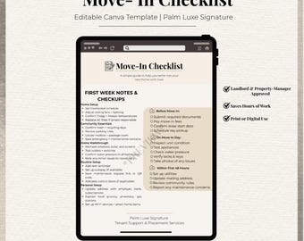 Move-In Checklist for Rental Properties | Landlord Tenant Form (PDF)