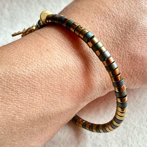 The Love of Angels Spirit Bracelet. 18K Gold Plated Beaded Bracelet. Hematite Beads. OOAK Energy Bracelet. New Age