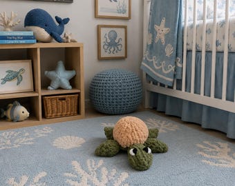 Patrón de tejido de tortuga gigante gruesa en PDF / Patrón de juguete de tortuga marina de peluche / Tortuga de peluche / Patrón de tejido apto para principiantes / Descarga digital