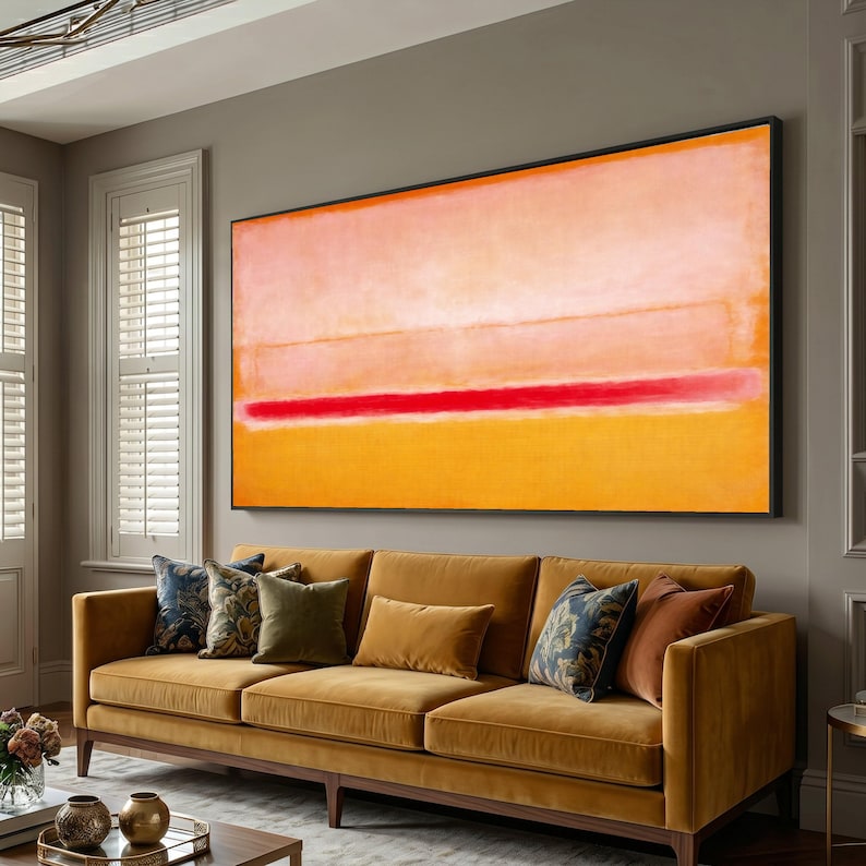 Modern Abstract Canvas Wall Art, Color Block Design, Soft Pastel and ...