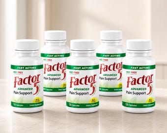 5 Bottles Factor 5 Joint Herbal Flexibility Complex 120 Count Natural Daily Care Set