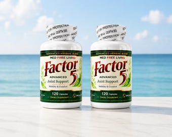 2 Bottles Factor 5Joint – Herbal Joint Flex Daily Management – 120 Units Per Bottle