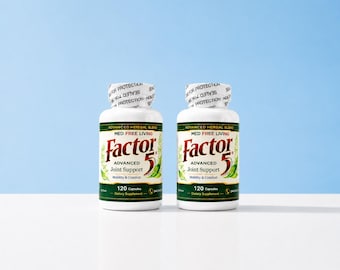 2 Pack Free Living Factor 5 Joint & Muscle Support 120 Capsules Packaging Will Vary