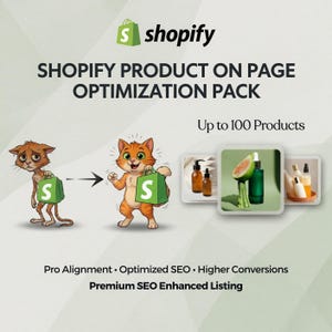 Shopifys produktsidesoptimeringspaket | SEO-förbättrade listningsfiler (upp till 100 produkter)