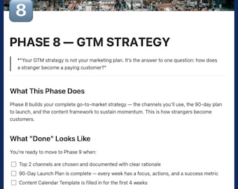 Startup Master OS: fase 8: GTM-strategie | Begrippensjabloon voor ondernemers | Ga naar marktplan
