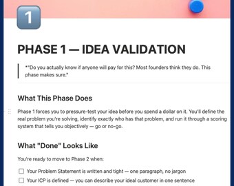 Startup Master OS: fase 1: ideevalidatie | Begrippensjabloon voor ondernemers | Opstartchecklist