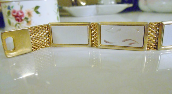 Vintage 1960s Gold Mesh & Etched Brushed Silver P… - image 4