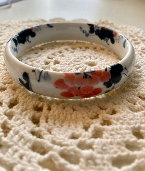 Hand Painted Ceramic Bangle Bracelet - image 2