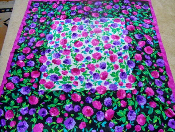 Baar & Beards 100% Silk Chiffon Striking Floral P… - image 2