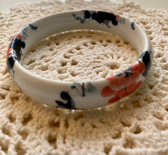 Hand Painted Ceramic Bangle Bracelet - image 4