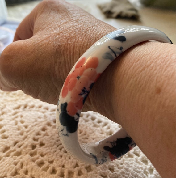 Hand Painted Ceramic Bangle Bracelet - image 8