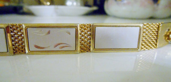 Vintage 1960s Gold Mesh & Etched Brushed Silver P… - image 1