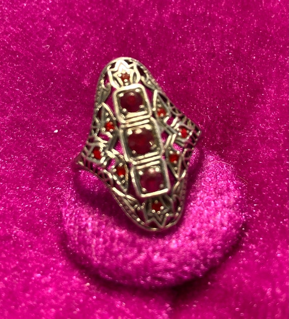 Beautiful Fire Garnet Sterling Ring