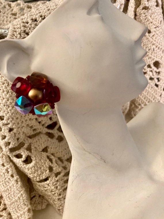 Vintage Marvella Designer Signed Cluster Clip Ear… - image 10