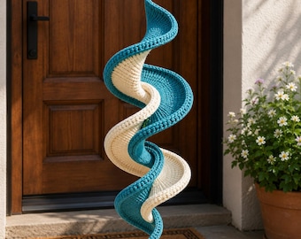 Crochet Spiral Wind Spinner Pattern PDF, Hanging Crochet Decor Pattern, Twisted Spiral Crochet Ornament, Outdoor Crochet Spinner