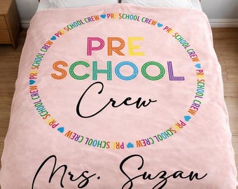 Personalized Blanket Gift for Teachers, Custom Preschool Teacher Name Throw,  Kindergarten Teacher Throw Blanket
