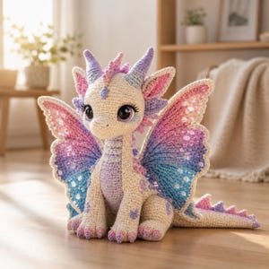 Schmetterlingsdrache Häkelanleitung, Amigurumi Plüschtier PDF