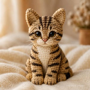 Schema per realizzare un gatto soriano realistico all'uncinetto in formato PDF / Tutorial per amigurumi di un gattino (download digitale)