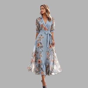 flowy maxi dress long sleeve Watercolor Maxi Dress – Rene' Tyler Plus Sizes 12 & Above