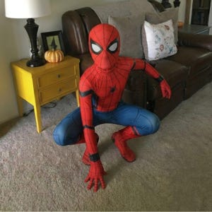 Halloween Costume Gift Kids Spider Hero Bodysuit Toddler Red Blue Cosplay Zip Outfit