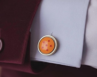 Anime Cufflinks • DBZ Inspired Cufflinks • Silver Men’s Jewelry Gift • 2 cuff links