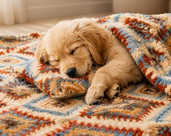 Pet Blanket with Pillow, Soft Dog & Cat Blanket, Cozy Pet Bed Cover, Puppy Bedding