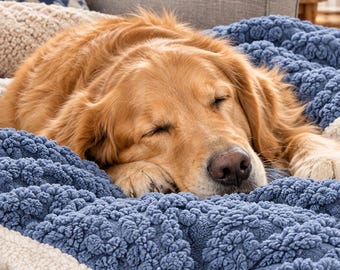 Personalized Dog Blanket, Custom Pet Name Blanket, Cozy Dog Throw, Embroidered Paw Print Blanket, Pet Gift, Puppy Blanket