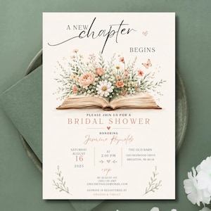 A New Chapter Begins Bridal Shower Invitation (Digital Download)