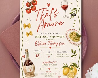 Italian Bridal Shower Invitation, Amalfi Coast Lemon Brunch, Editable Canva Download