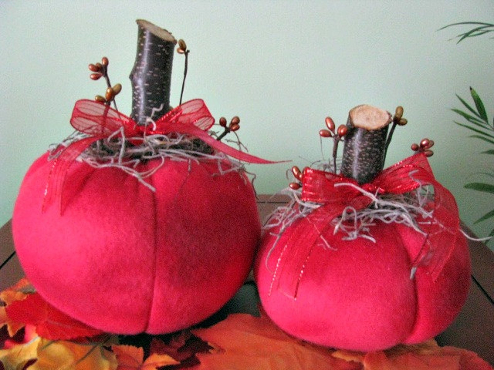 Pumpkins Red Pumpkins Fall Decor Autumn Decor Home Decor - Etsy