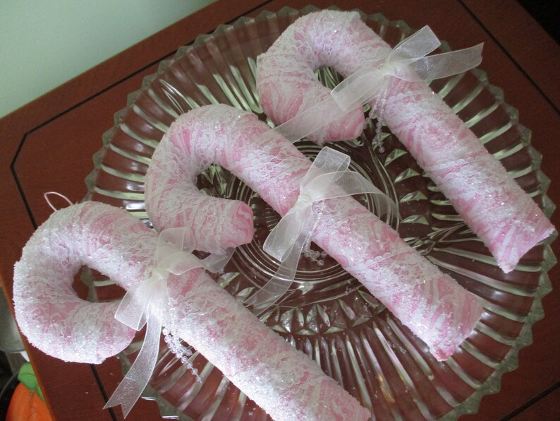 Pink candy canes Christmas decor Christmas ornament candy