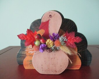 Thanksgiving turkey, turkey shelf sitter, turkey centerpiece, tole painted, Thanksgiving decor, shelf sitter, tiered tray, gift for her