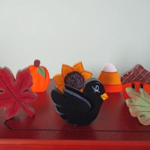 Fall Bundle,  Fall tiered tray,  shelf sitters, fall decor, tole painted, sunflower, candy corn, oak leaf, pumpkin,gift for her,hostess gift