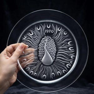 70s Lalique Plate - Etsy