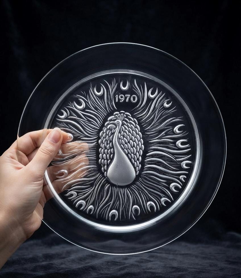 70s Lalique Plate - Etsy