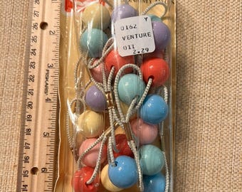 Vintage Goody Twin Bead paardenstaartelastiekjes, grote set van 12, nieuw in verpakking, oude voorraad 82