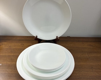 12 P Vintage Corelle Winter Frost Witte Diner/Lunchbroodborden, geschikt voor 4 personen