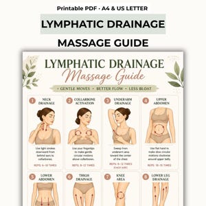 Guida al massaggio di drenaggio linfatico, routine di auto-cura, supporto alla circolazione (download digitale)